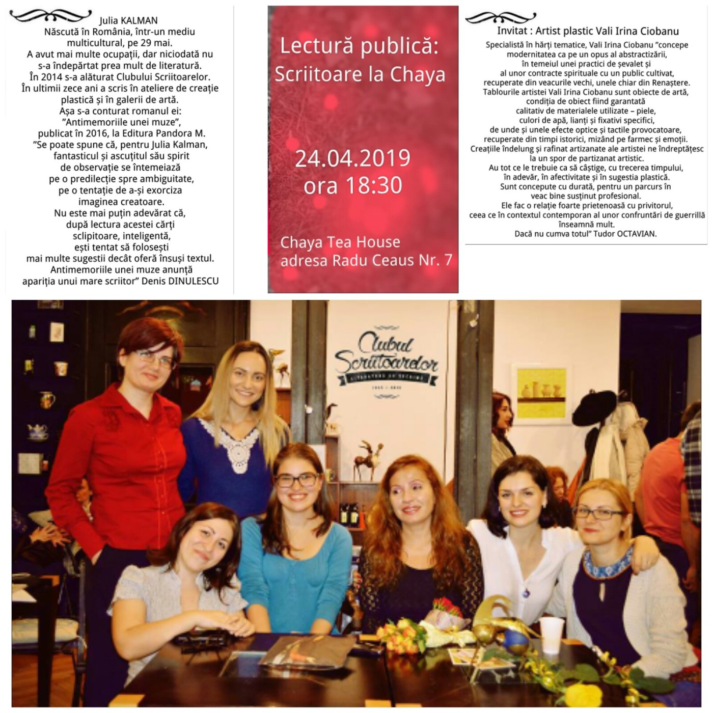 The Women Writers' Club, Bucharest, Romania, 2019
