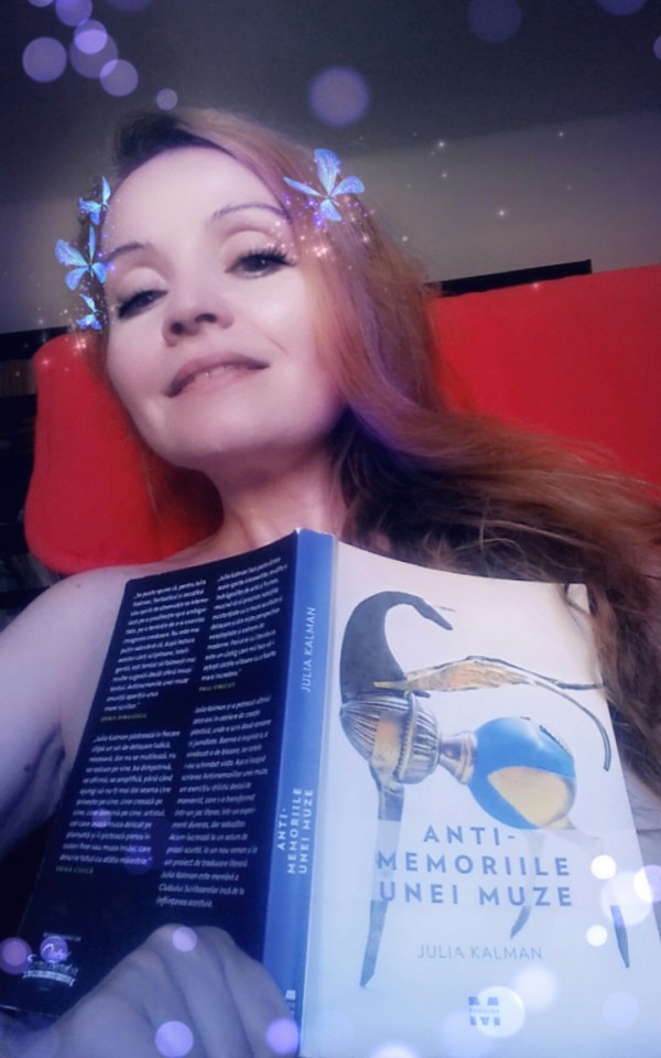 Snapchat Selfie with butterflies . Photo by Julia Kalman.