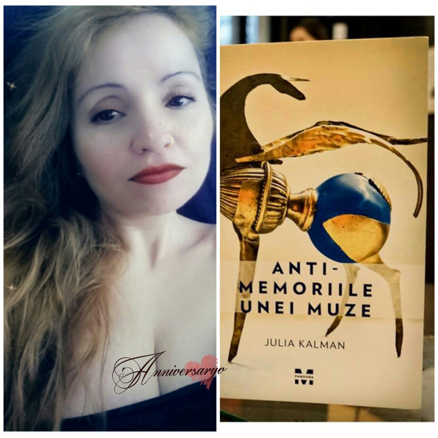 Snapchat Selfie. Collage. Book cover of Anti-Memoirs of a Muse. Photo by Julia Kalman.