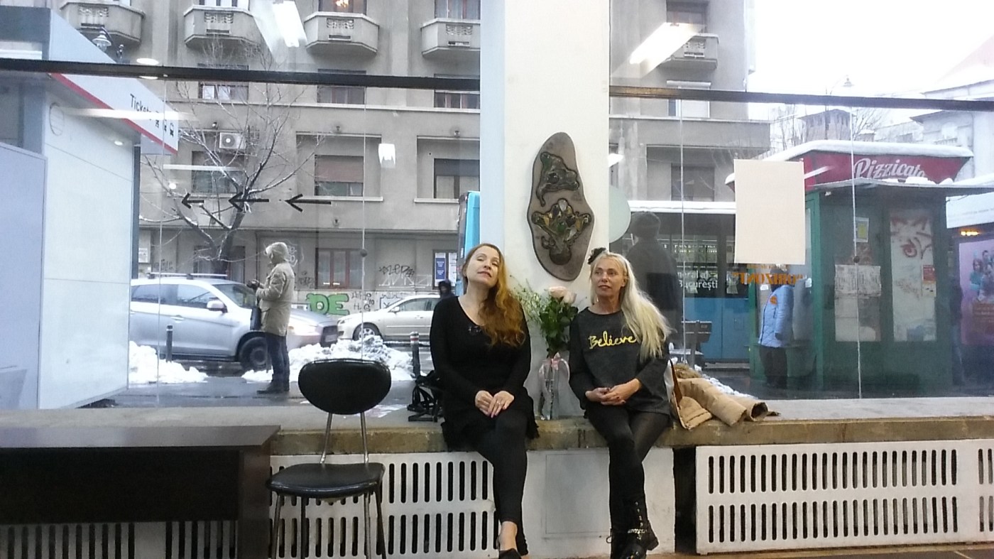 Valerie Blance (artist) and Julia Kalman (me) at the Art Opening "Short Oriental Digression" Exhibition, February 2020